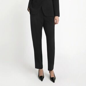 JUDITH & CHARLES Black Pleated Easy Care Slim Ankle Dress Pants Trousers Size 8